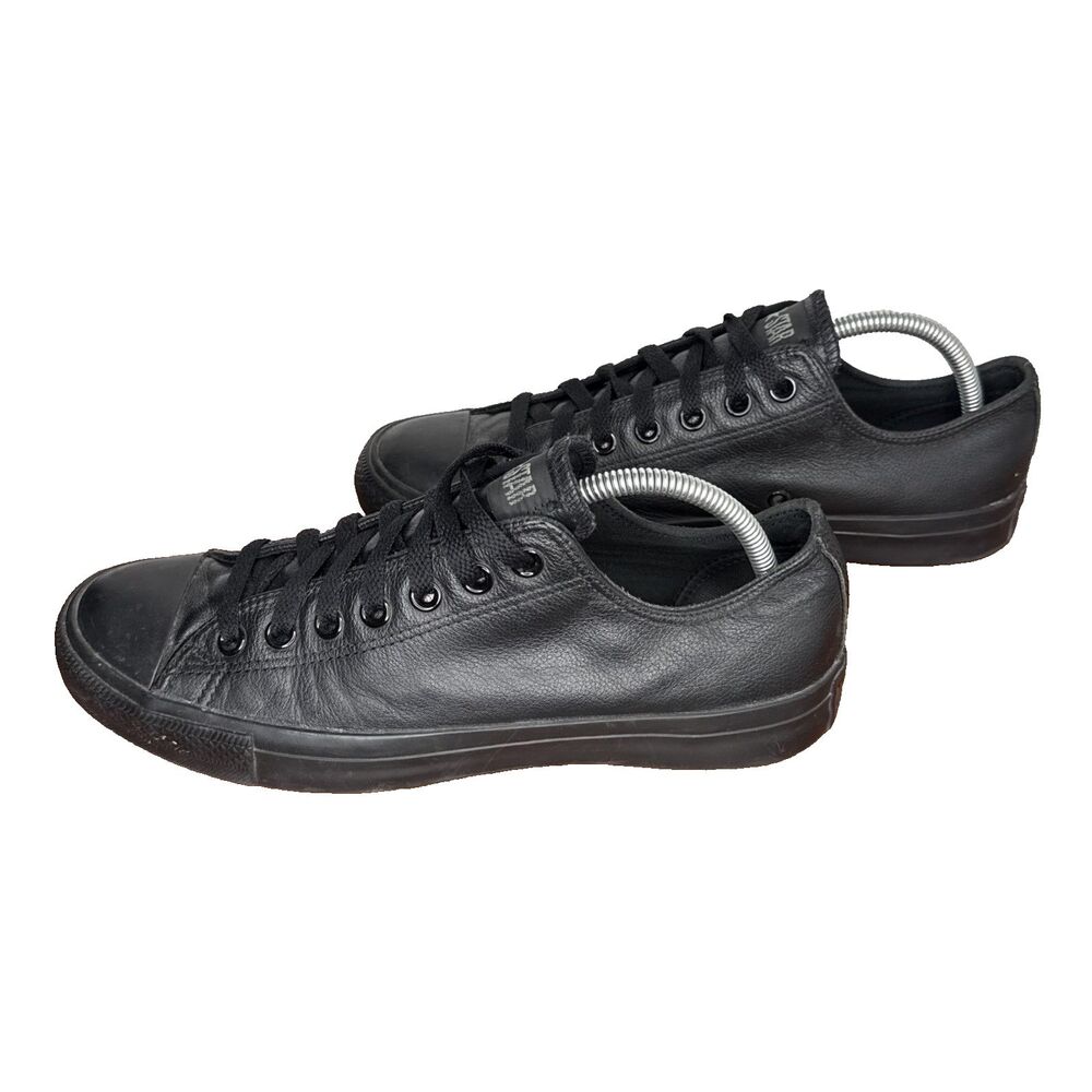 Converse Chuck Taylor All Star Low Mens Size 8.5 Black Leather Sneakers Shoes